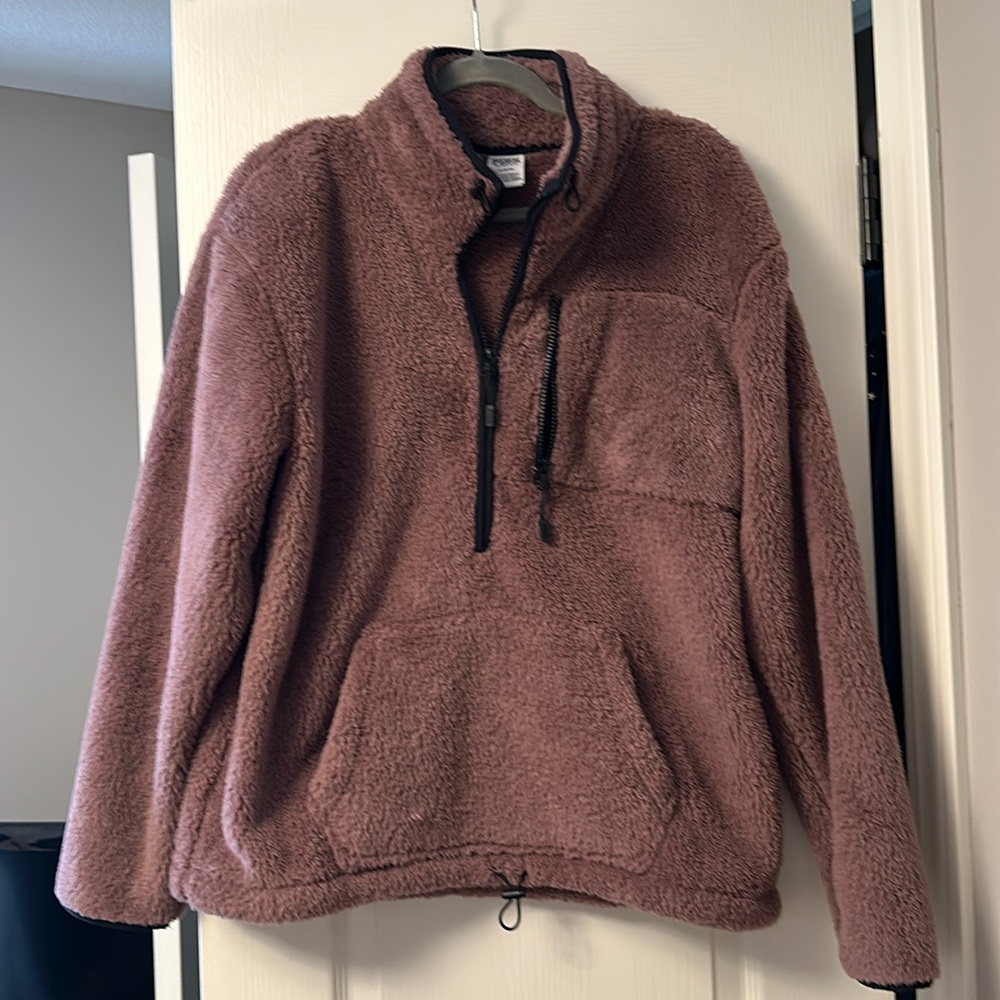 PINK Victoria Secret Sherpa Fleece Pullover Jacket Teddy Half Zip *M*